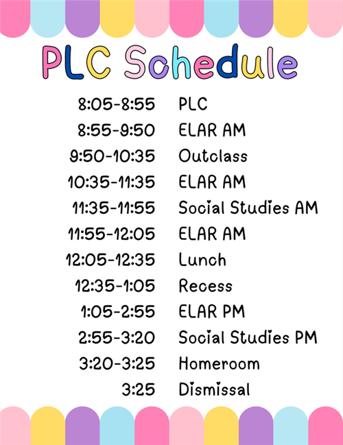 PLC Schedule